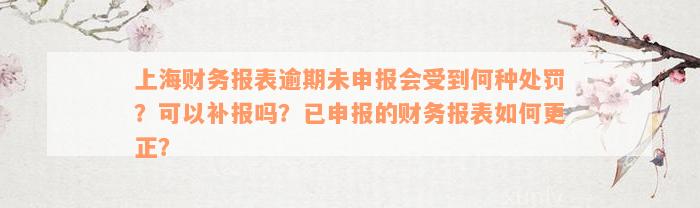 上海财务报表逾期未申报会受到何种处罚？可以补报吗？已申报的财务报表如何更正？