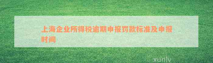 上海企业所得税逾期申报罚款标准及申报时间