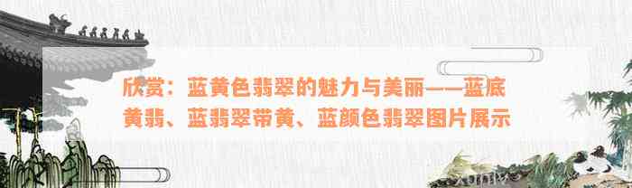 欣赏：蓝黄色翡翠的魅力与美丽——蓝底黄翡、蓝翡翠带黄、蓝颜色翡翠图片展示