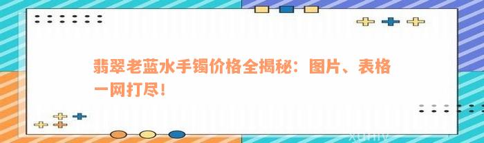 翡翠老蓝水手镯价格全揭秘：图片、表格一网打尽！