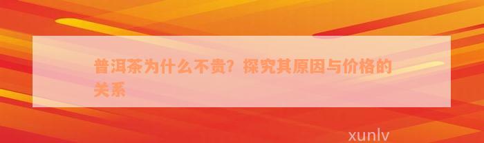 普洱茶为什么不贵？探究其原因与价格的关系