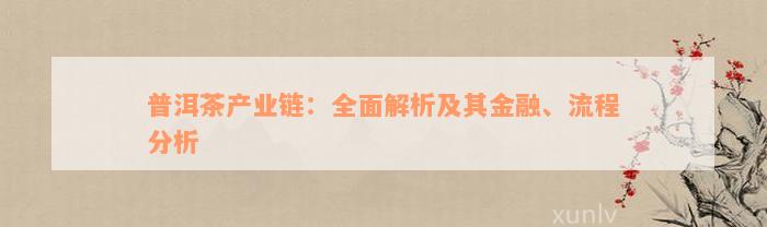 普洱茶产业链：全面解析及其金融、流程分析