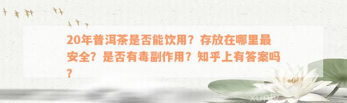 20年普洱茶是否能饮用？存放在哪里最安全？是否有毒副作用？知乎上有答案吗？