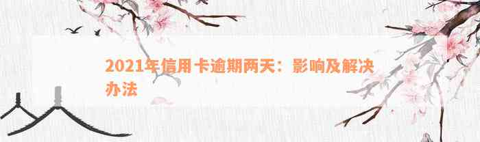 2021年信用卡逾期两天：影响及解决办法