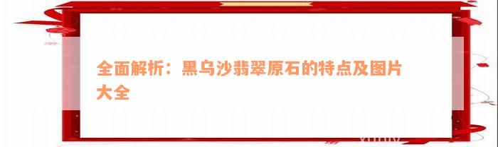 全面解析：黑乌沙翡翠原石的特点及图片大全