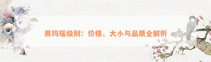 黑玛瑙级别：价格、大小与品质全解析