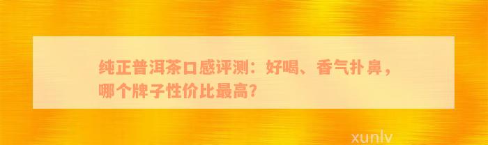 纯正普洱茶口感评测：好喝、香气扑鼻，哪个牌子性价比最高？