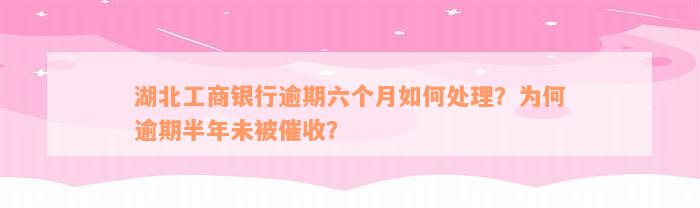 湖北工商银行逾期六个月如何处理？为何逾期半年未被催收？