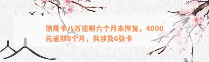 信用卡八万逾期六个月未恢复，4000元逾期8个月，共涉及6张卡