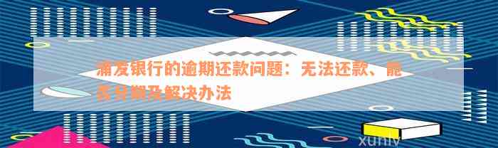 浦发银行的逾期还款问题：无法还款、能否分期及解决办法