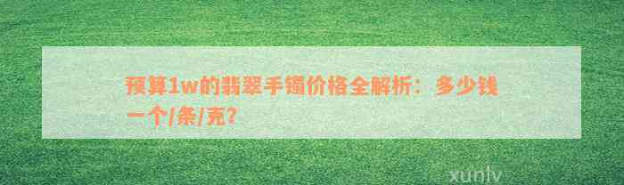 预算1w的翡翠手镯价格全解析：多少钱一个/条/克？