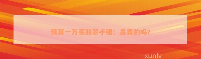 预算一万买翡翠手镯：是真的吗？