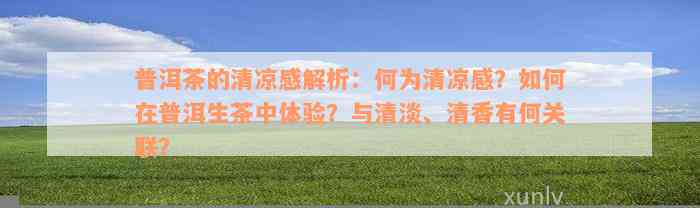 普洱茶的清凉感解析：何为清凉感？如何在普洱生茶中体验？与清淡、清香有何关联？