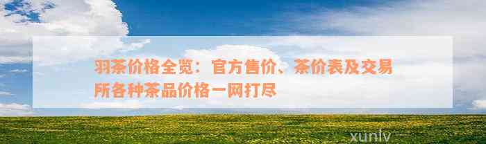 羽茶价格全览：官方售价、茶价表及交易所各种茶品价格一网打尽