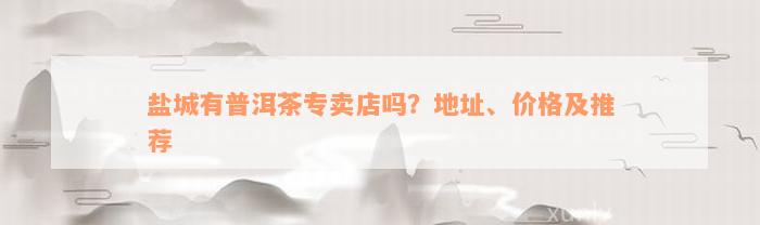 盐城有普洱茶专卖店吗？地址、价格及推荐