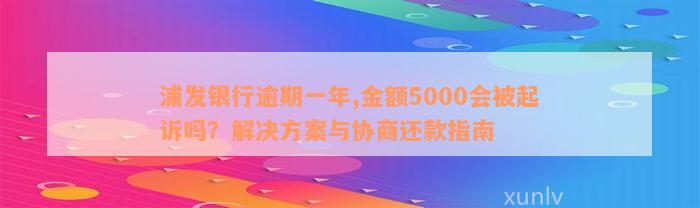 浦发银行逾期一年,金额5000会被起诉吗？解决方案与协商还款指南