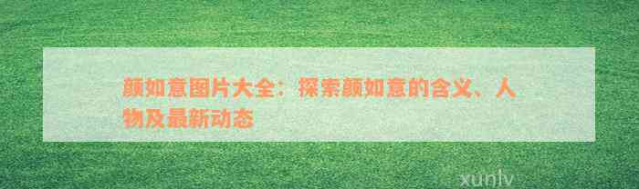 颜如意图片大全：探索颜如意的含义、人物及最新动态