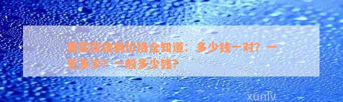 黄翡翠貔貅价格全知道：多少钱一对？一克多少？一般多少钱？