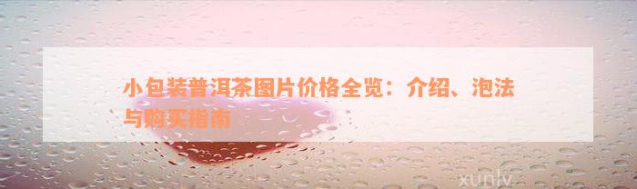 小包装普洱茶图片价格全览：介绍、泡法与购买指南