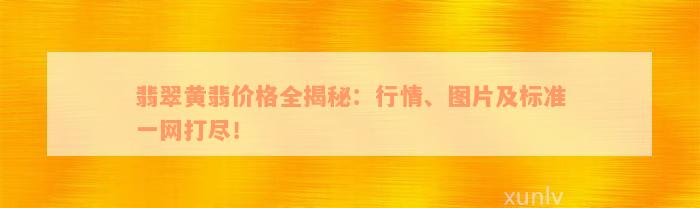 翡翠黄翡价格全揭秘：行情、图片及标准一网打尽！