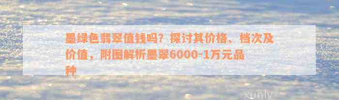 墨绿色翡翠值钱吗？探讨其价格、档次及价值，附图解析墨翠6000-1万元品种