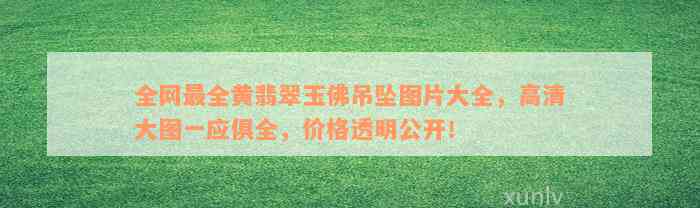 全网最全黄翡翠玉佛吊坠图片大全，高清大图一应俱全，价格透明公开！