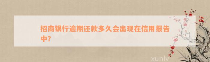 招商银行逾期还款多久会出现在信用报告中？