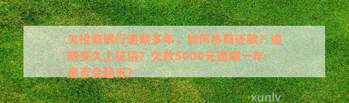 欠招商银行逾期多年，如何协商还款？逾期多久上征信？欠款5000元逾期一年是否会起诉？