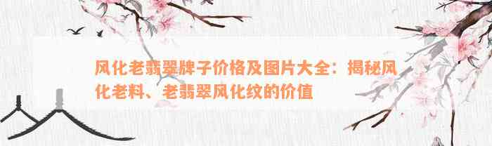 风化老翡翠牌子价格及图片大全：揭秘风化老料、老翡翠风化纹的价值