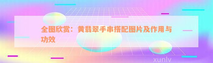 全图欣赏：黄翡翠手串搭配图片及作用与功效