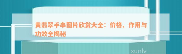 黄翡翠手串图片欣赏大全：价格、作用与功效全揭秘