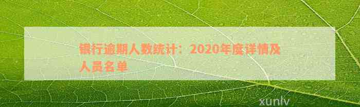 银行逾期人数统计：2020年度详情及人员名单