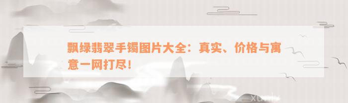 飘绿翡翠手镯图片大全：真实、价格与寓意一网打尽！