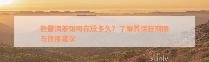 熟普洱茶饼可存放多久？了解其保存期限与饮用建议