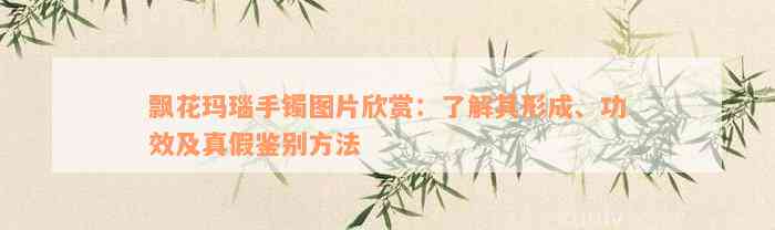 飘花玛瑙手镯图片欣赏：了解其形成、功效及真假鉴别方法