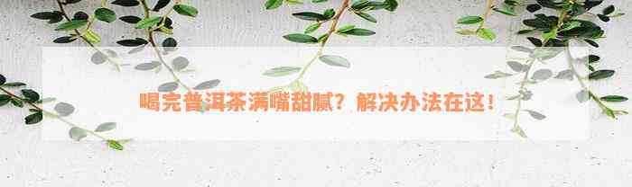 喝完普洱茶满嘴甜腻？解决办法在这！