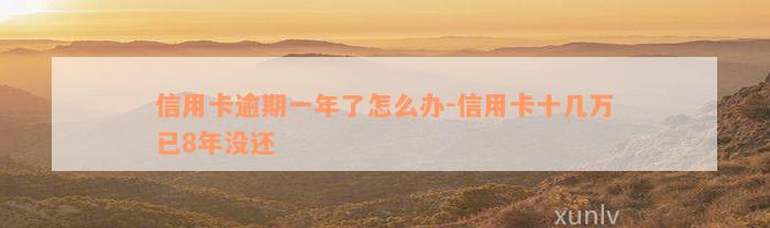 信用卡逾期一年了怎么办-信用卡十几万已8年没还