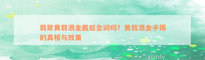 翡翠黄翡洒金戴后会润吗？黄翡洒金手镯的真相与效果