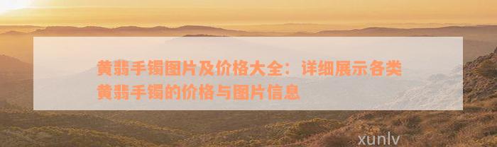 黄翡手镯图片及价格大全：详细展示各类黄翡手镯的价格与图片信息