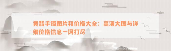 黄翡手镯图片和价格大全：高清大图与详细价格信息一网打尽