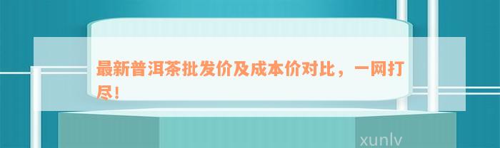 最新普洱茶批发价及成本价对比，一网打尽！