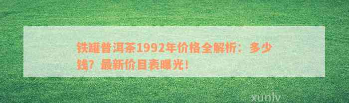 铁罐普洱茶1992年价格全解析：多少钱？最新价目表曝光！