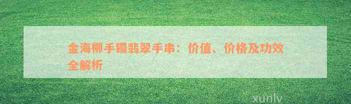 金海柳手镯翡翠手串：价值、价格及功效全解析