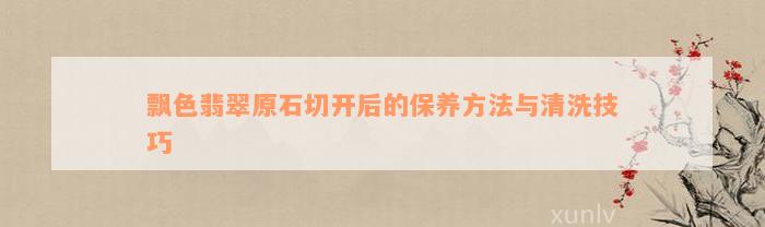 飘色翡翠原石切开后的保养方法与清洗技巧