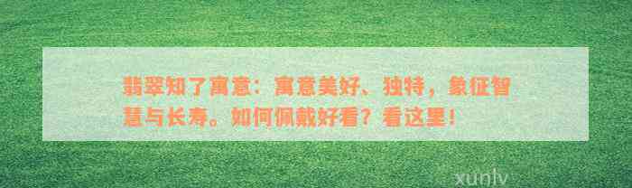 翡翠知了寓意：寓意美好、独特，象征智慧与长寿。如何佩戴好看？看这里！