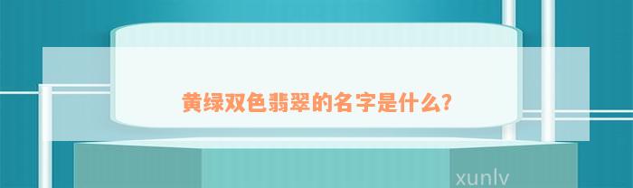 黄绿双色翡翠的名字是什么？