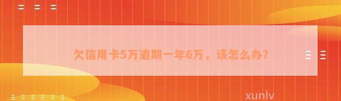 欠信用卡5万逾期一年6万，该怎么办？