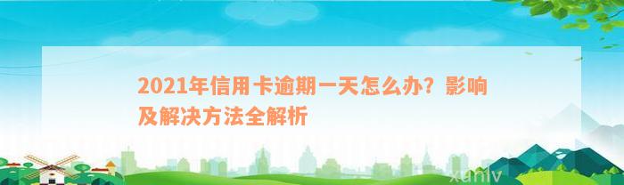 2021年信用卡逾期一天怎么办？影响及解决方法全解析