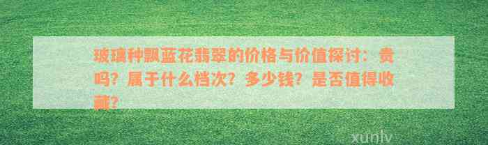 玻璃种飘蓝花翡翠的价格与价值探讨：贵吗？属于什么档次？多少钱？是否值得收藏？