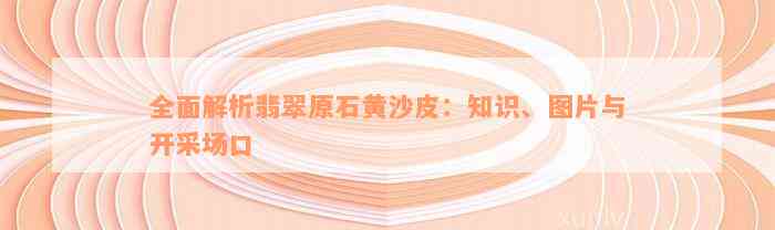 全面解析翡翠原石黄沙皮：知识、图片与开采场口